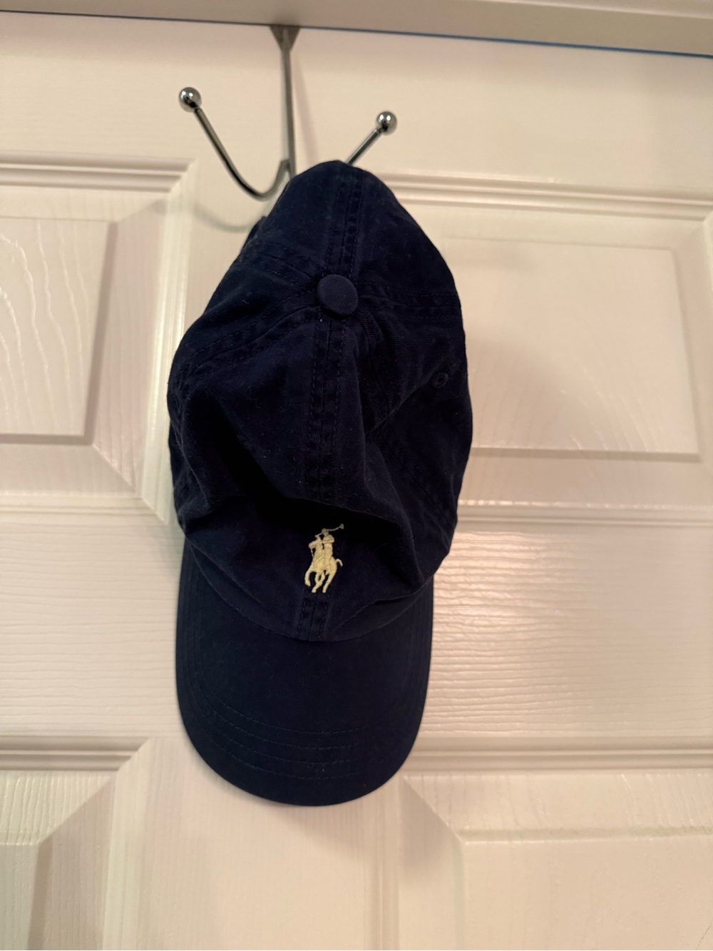 Ralph Lauren Kids Navy Baseball Cap with Cream Polo Logo